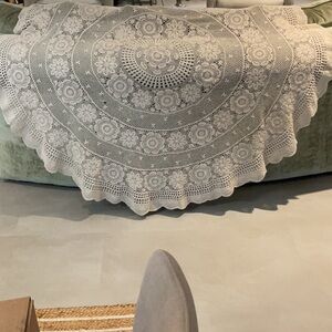 Gorgeous Round Crochet Tablecloth
